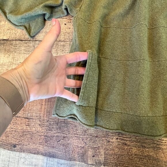 J.Jill Kimono Olive Green Sweater Medium Petite Cotton Cashmere Oversized - Picture 8 of 9